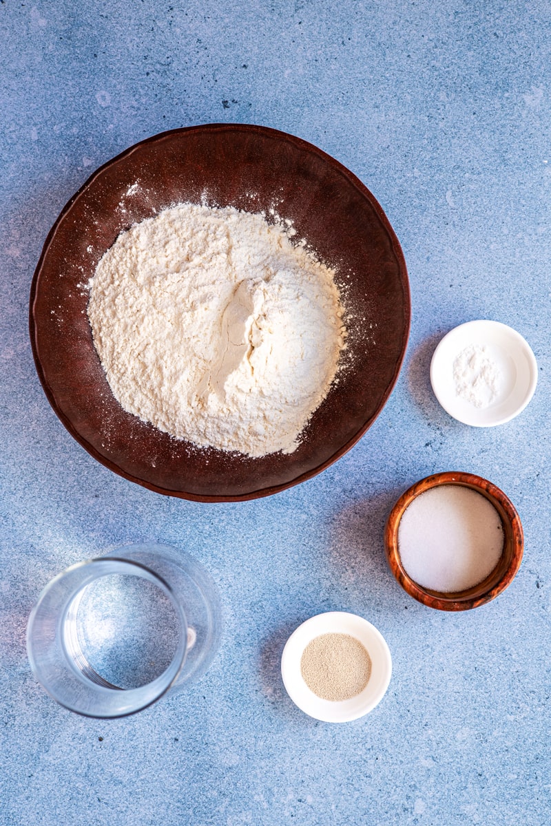 Zutaten für veganes Naan-Brot