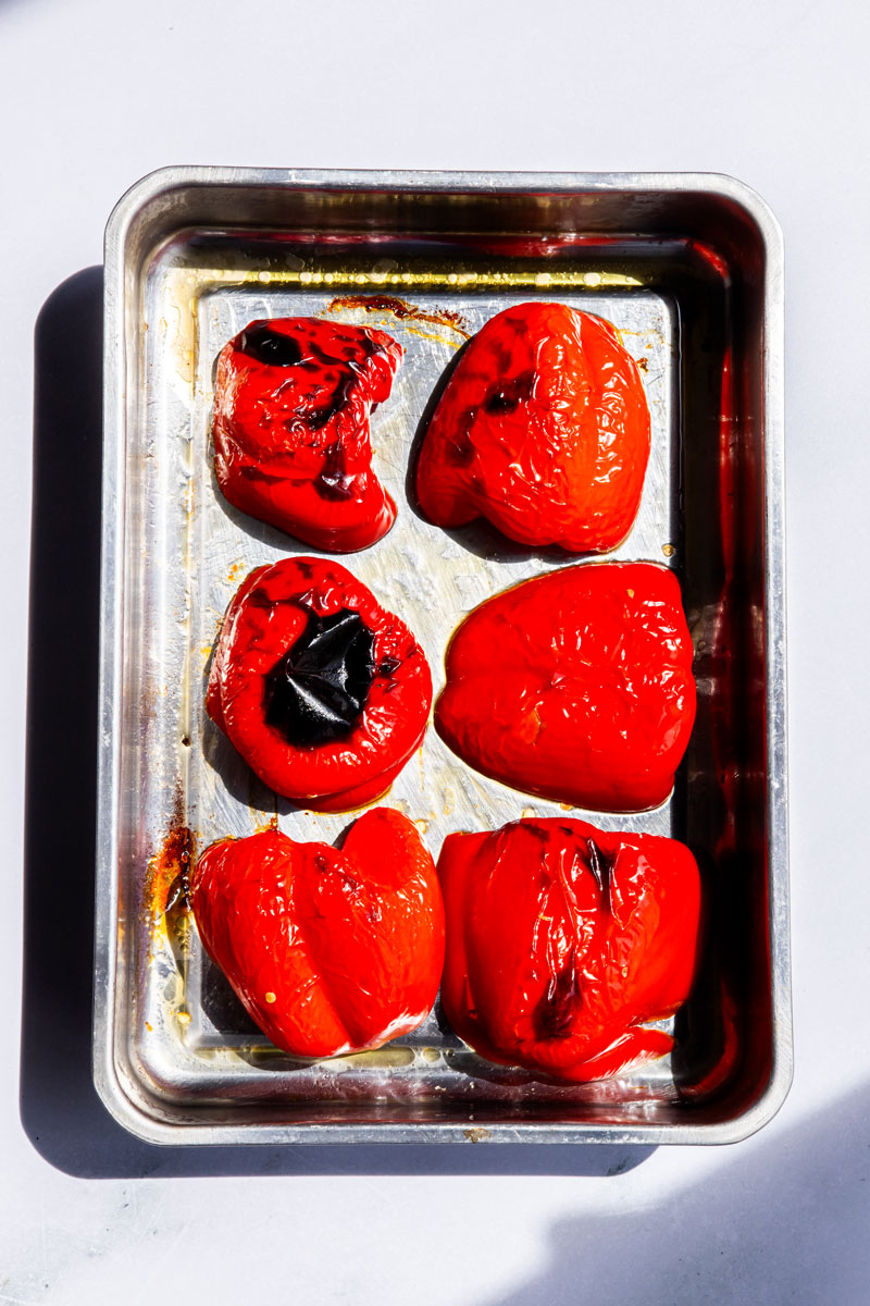 Im Ofen geröstete Paprika