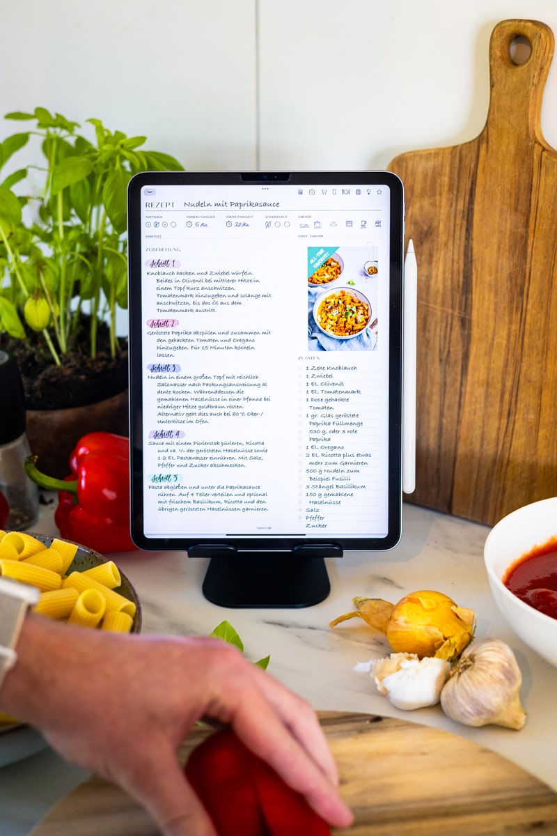 Kochen mit digitalem Rezeptbuch