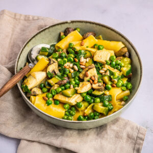 Curry-Pasta mit Hähnchen