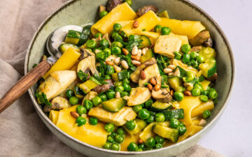Curry-Pasta mit Hähnchen