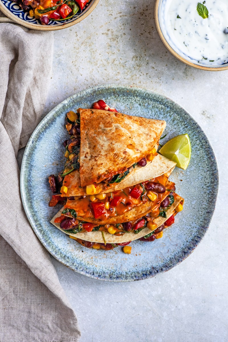 Vegetarische Quesadillas Top-Shot