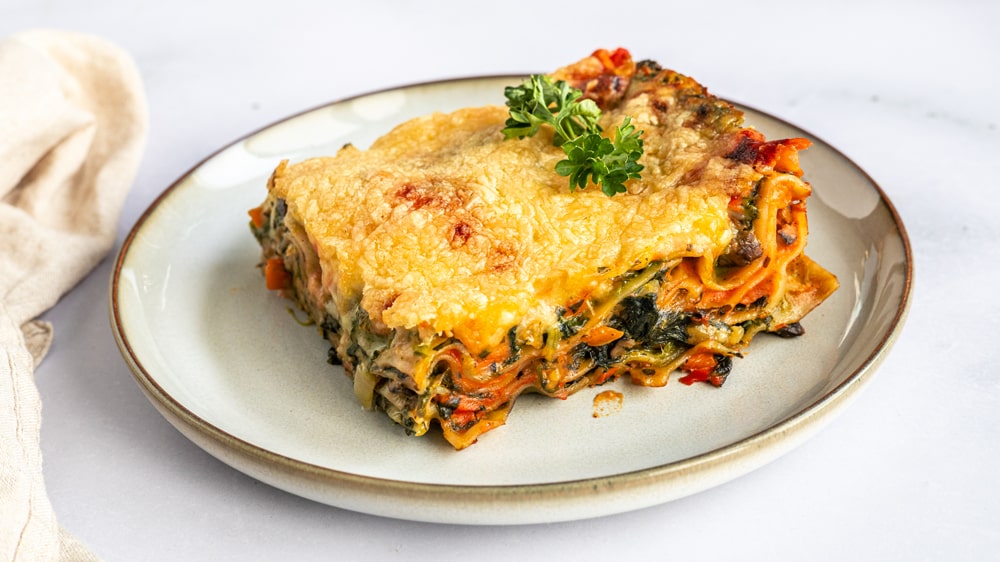 Gemüselasagne-Stück