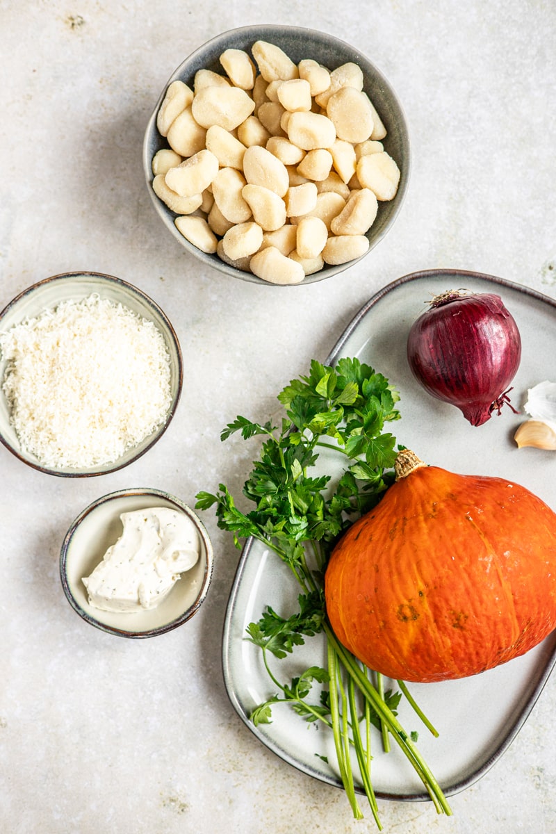 Zutaten für Gnocchi-Pfanne mit Kürbis
