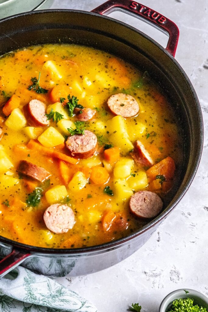 Möhreneintopf mit Mettenden