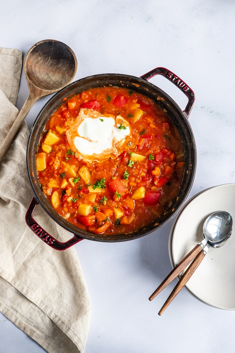 Vegetarischer Bauerntopf Top-Shot