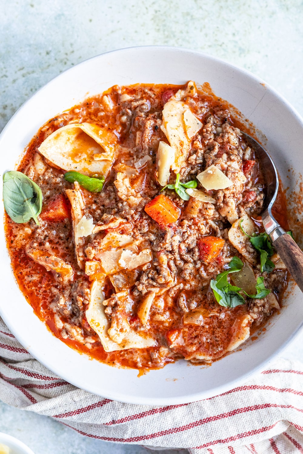 Nahaufnahme One Pot Lasagne