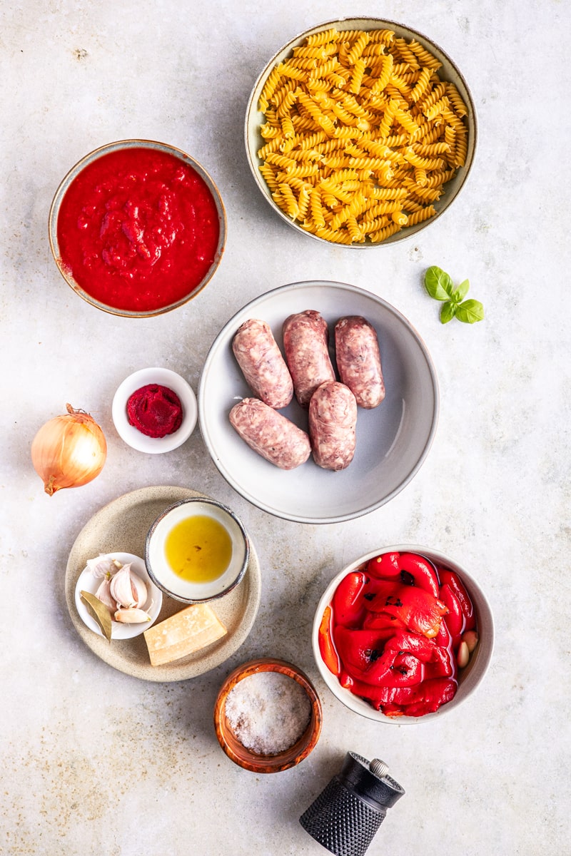 Zutaten für Pasta mit Salsiccia