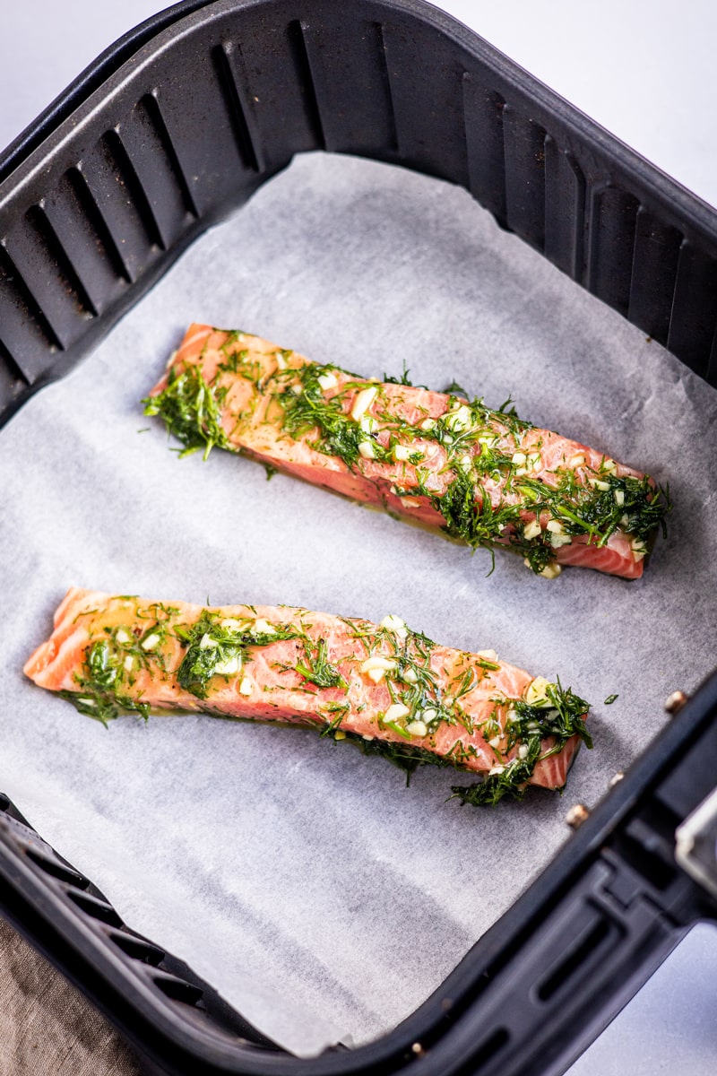 Lachs mariniert in Heißluftfritteuse