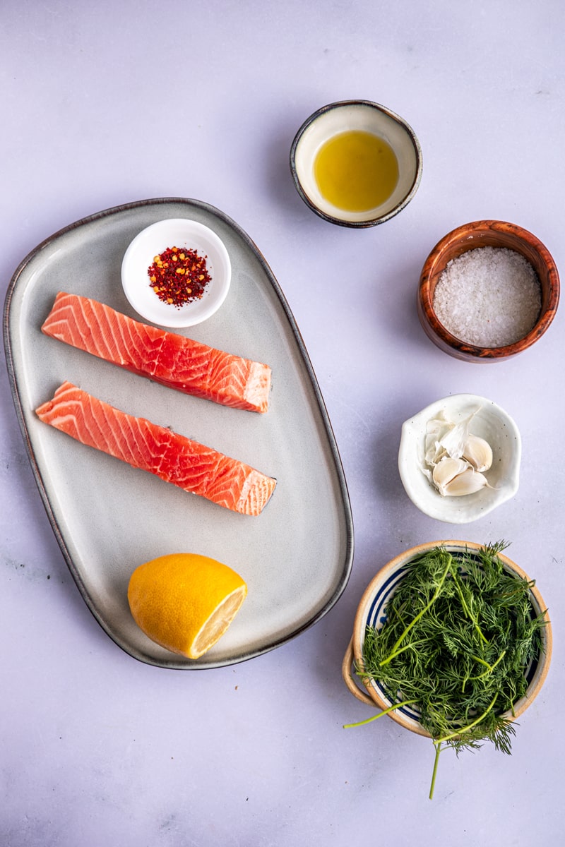 Zutaten für Lachs aus der Heißluftfritteuse