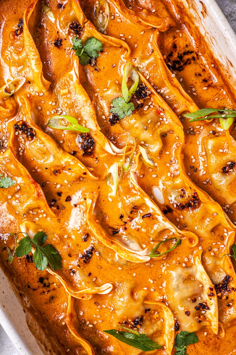 One-Pot-Gyoza-Auflauf nah
