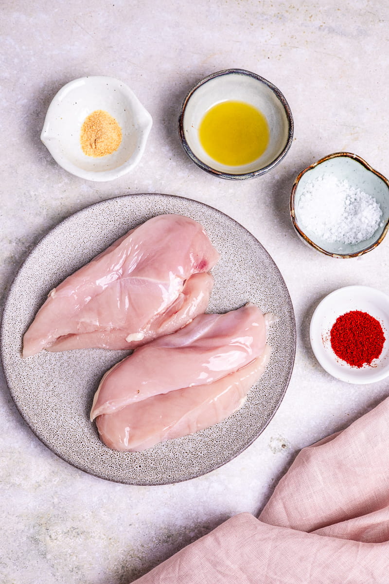 Zutaten für Hähnchenbrust aus der Heißluftfritteuse